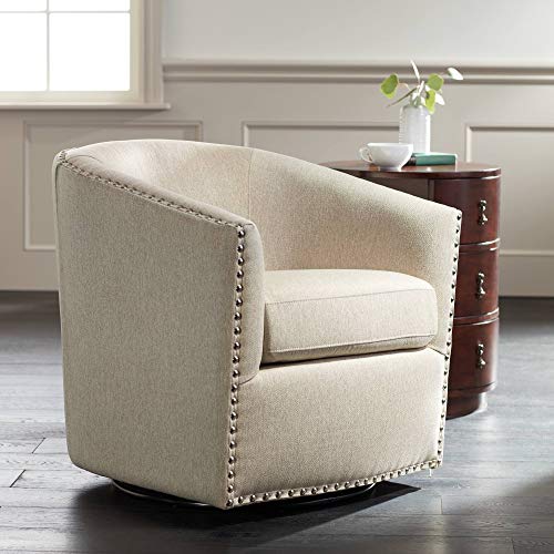 Oatmeal Swivel Accent Chair by Studio 55D