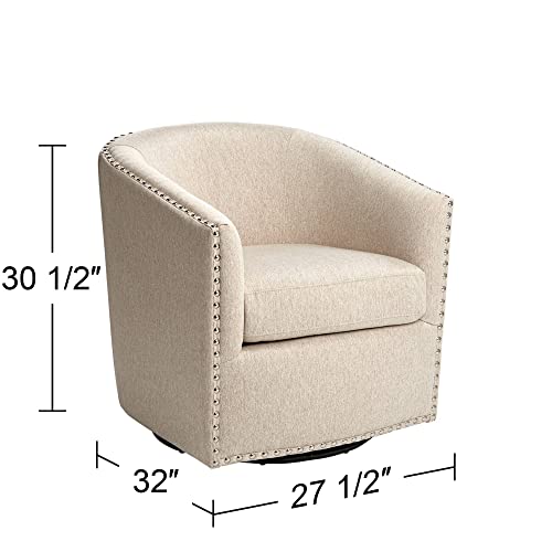 Oatmeal Swivel Accent Chair by Studio 55D