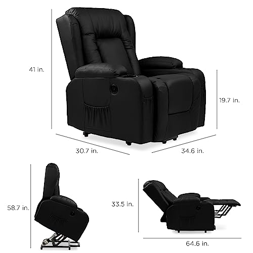 Comfortable PU Leather Recliner with Massage & Heat
