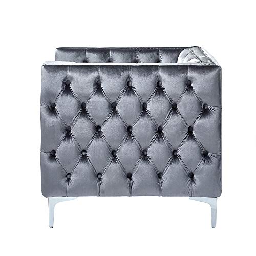 Giovanni Modern Velvet Club Chair with Nail Heads