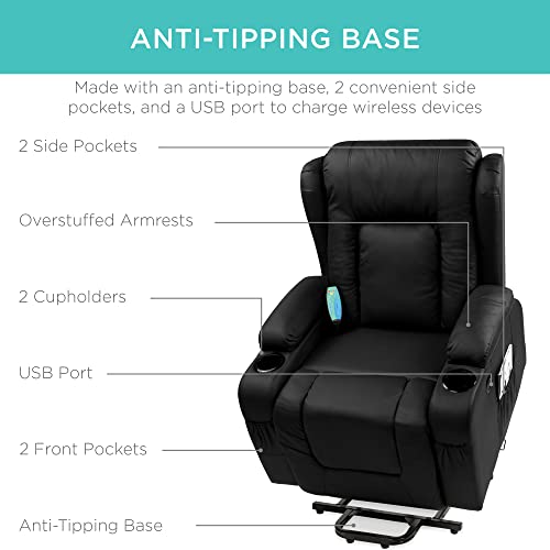 Comfortable PU Leather Recliner with Massage & Heat