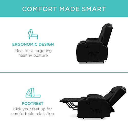 Comfortable PU Leather Recliner with Massage & Heat