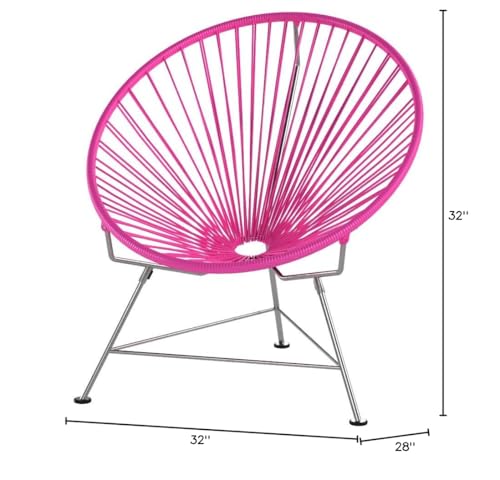 Pink Weave Chair on Chrome Frame by Innit