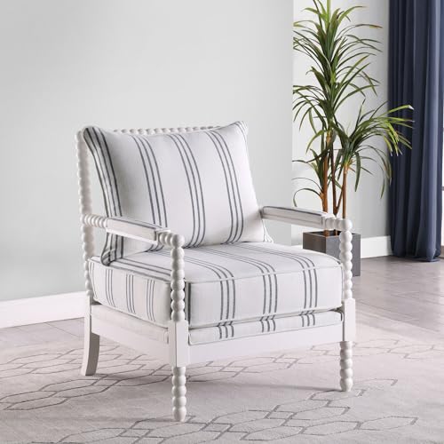 Blanchett Fabric Upholstered Accent Chair in Navy