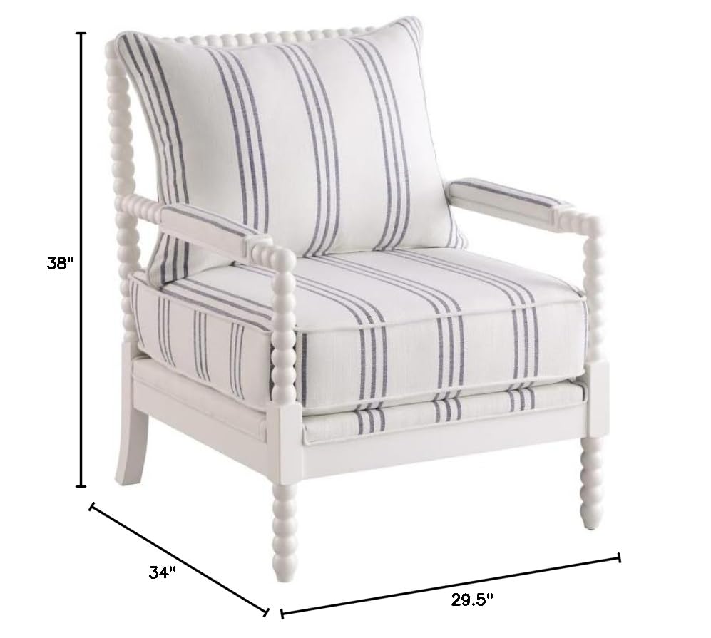 Blanchett Fabric Upholstered Accent Chair in Navy