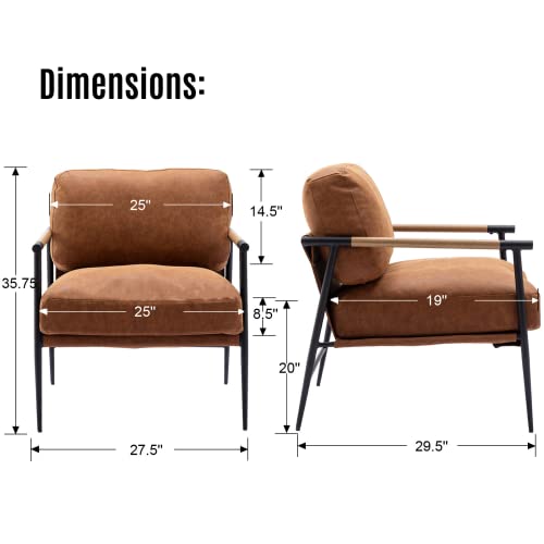 Set of 2 Modern PU Leather Accent Chairs
