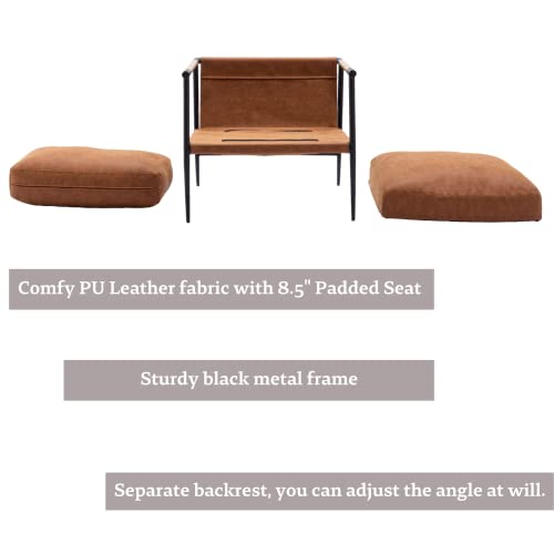 Set of 2 Modern PU Leather Accent Chairs