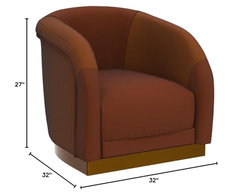 Mid-Century Velvet Accent Chair in Tangerine