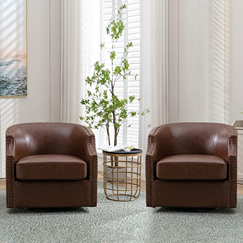 Mid Century Modern Swivel Glider Armchair Set
