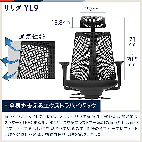 Stylish Itoki YL9 Adjustable Navy Chair