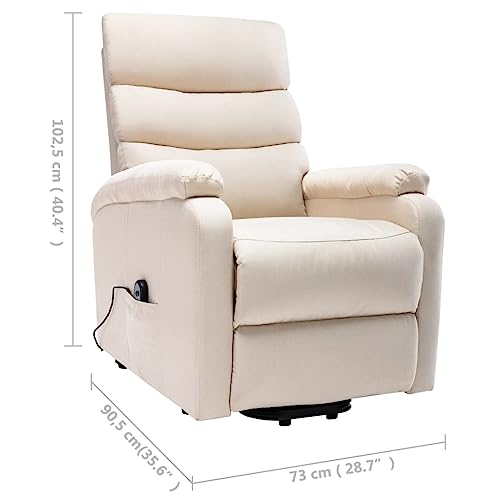 Cream Power Lift Massage Recliner Chair
