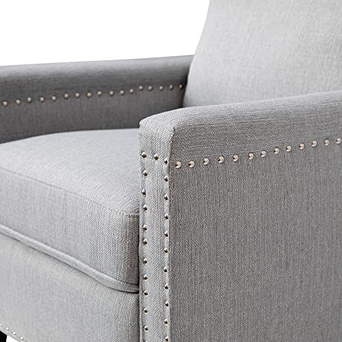 Light Gray Transitional Push Back Recliner Chair