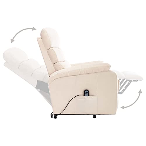 Cream Power Lift Massage Recliner Chair