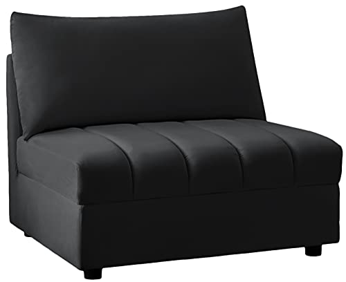 Jacob Collection Velvet Modular Armless Chair - Black