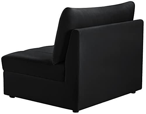 Jacob Collection Velvet Modular Armless Chair - Black