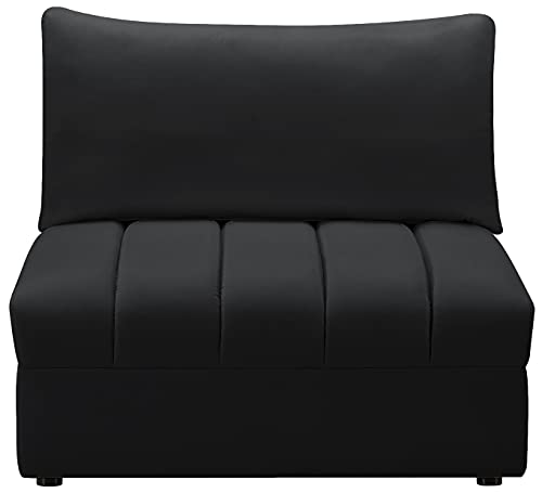 Jacob Collection Velvet Modular Armless Chair - Black