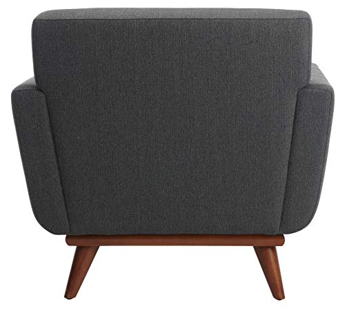 Mid-Century Slate Grey Tufted Arm Chair