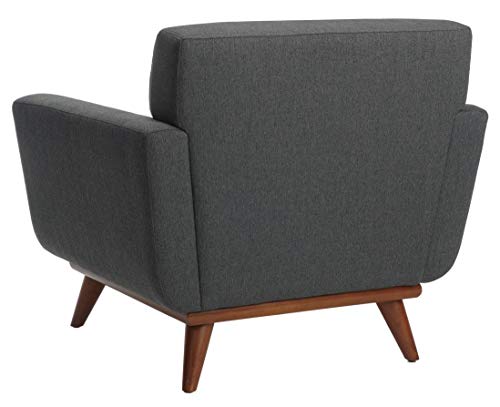 Mid-Century Slate Grey Tufted Arm Chair