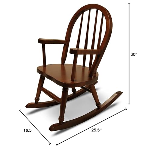Amish-Made Brown Cherry Child's Rocking Chair