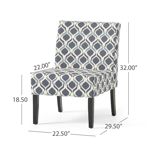 Blue Navy Fabric Accent Chairs - 2-Piece Set