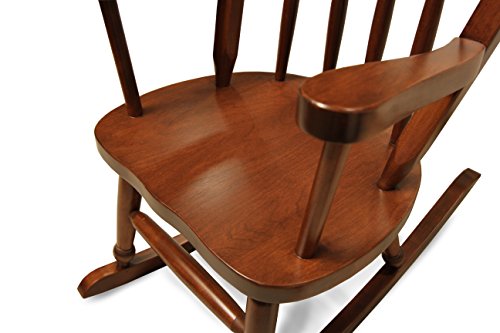 Amish-Made Brown Cherry Child's Rocking Chair