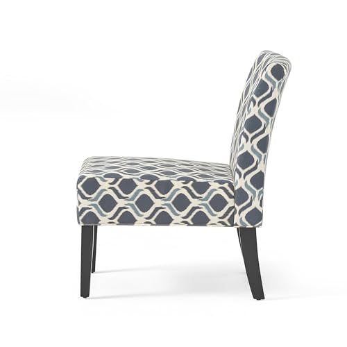 Blue Navy Fabric Accent Chairs - 2-Piece Set