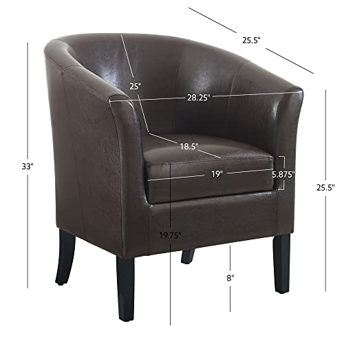 Stylish Brown Simon Club Chair for Home Decor