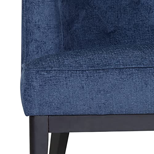 Navy Blue & Dark Brown Clough Accent Chair