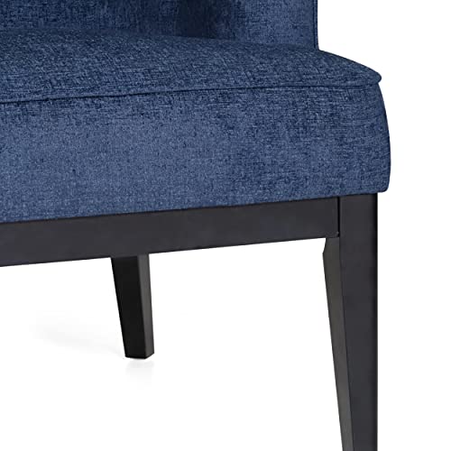 Navy Blue & Dark Brown Clough Accent Chair