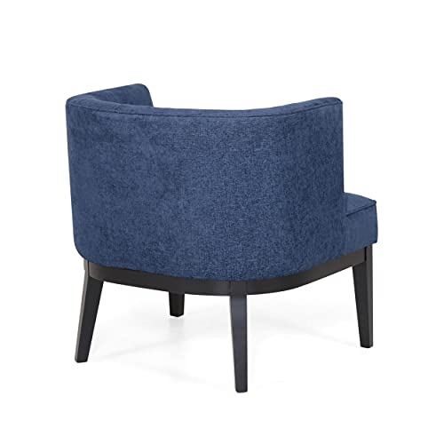 Navy Blue & Dark Brown Clough Accent Chair
