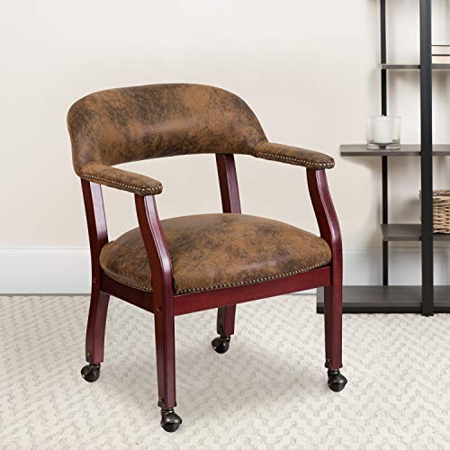 Luxurious Brown Conference Chair with Nail Trim