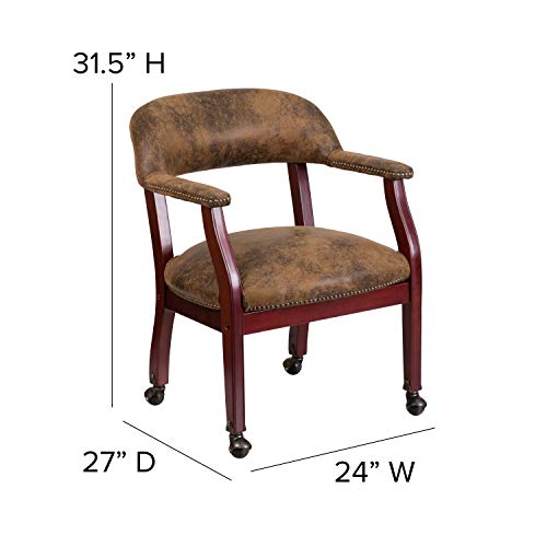 Luxurious Brown Conference Chair with Nail Trim