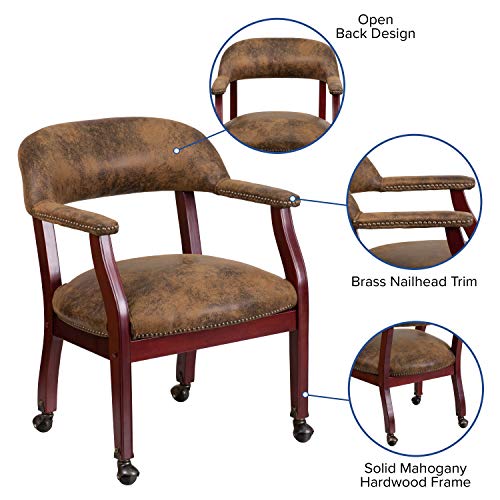 Luxurious Brown Conference Chair with Nail Trim