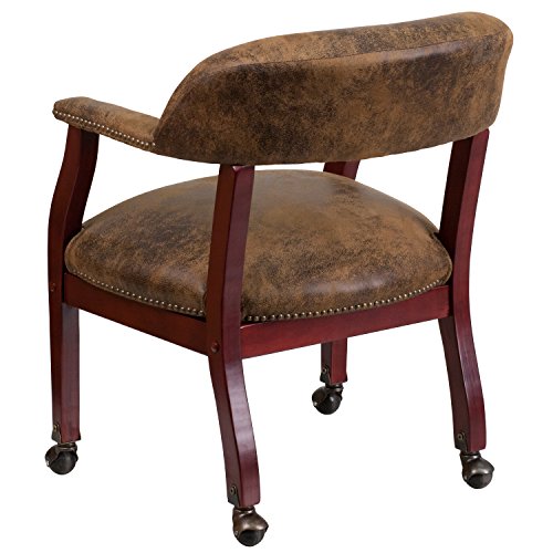 Luxurious Brown Conference Chair with Nail Trim