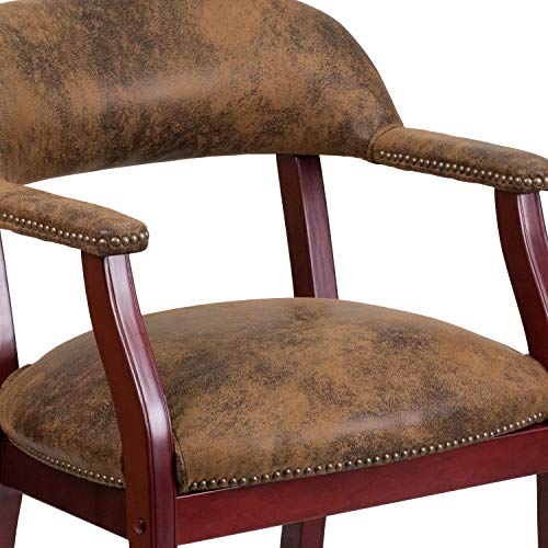 Luxurious Brown Conference Chair with Nail Trim