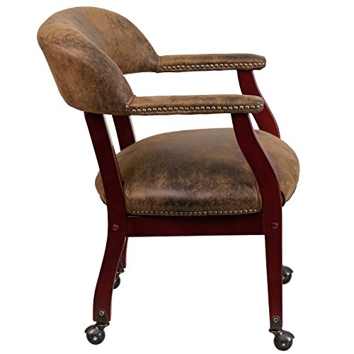 Luxurious Brown Conference Chair with Nail Trim