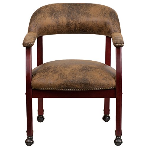 Luxurious Brown Conference Chair with Nail Trim