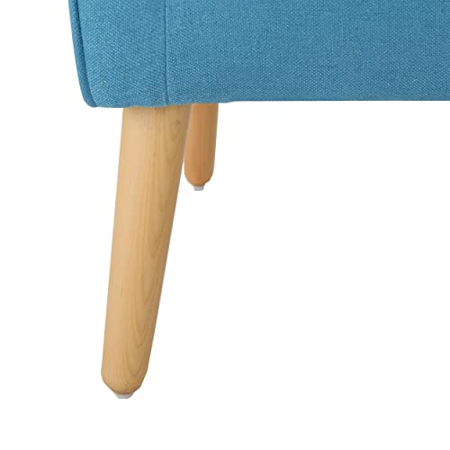 Mid-Century Teal Fabric Arm Chair Set - 2 Pieces