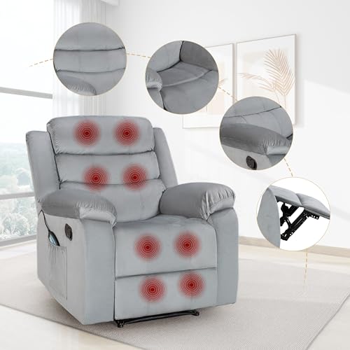 Grey Massage Recliner Chair with Remote Control