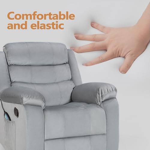 Grey Massage Recliner Chair with Remote Control
