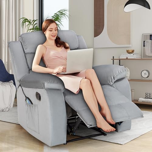 Grey Massage Recliner Chair with Remote Control