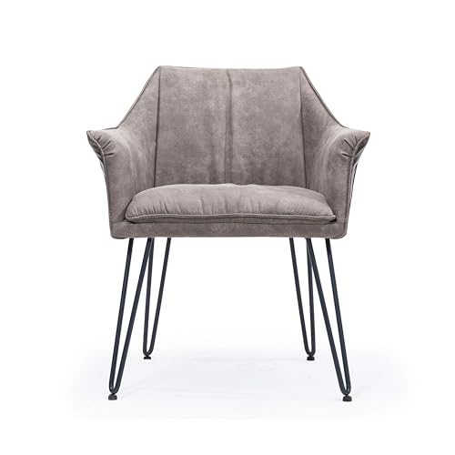 Stylish Brown and Black Upholstered Metal Chair