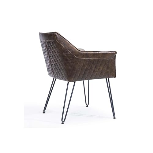 Stylish Brown and Black Upholstered Metal Chair