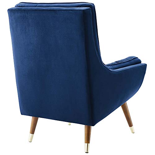 Navy Velvet Tufted Lounge Chair by Modway