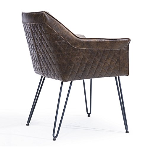 Stylish Brown and Black Upholstered Metal Chair