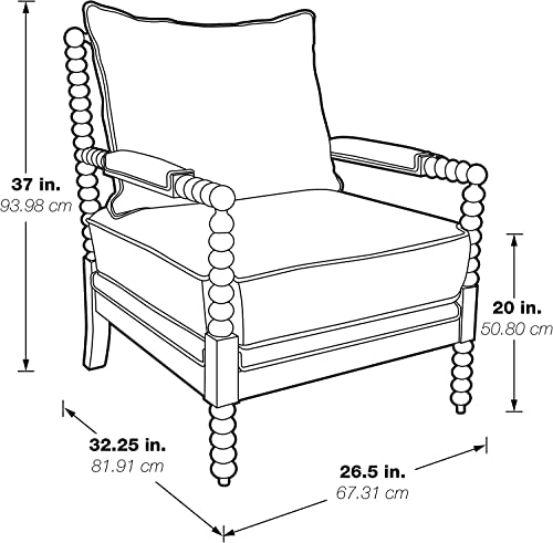 Kaylee Spindle Accent Chair in White Linen