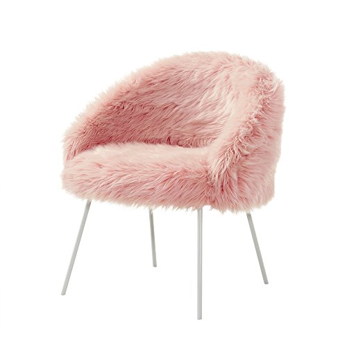 Ana Rose Upholstered Fur Accent Chair with Metal Legs