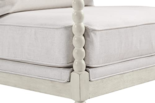 Kaylee Spindle Accent Chair in White Linen
