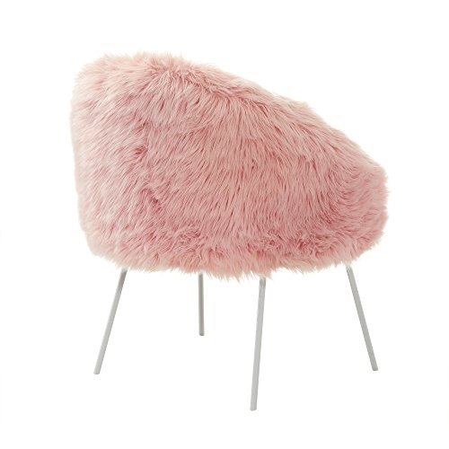 Ana Rose Upholstered Fur Accent Chair with Metal Legs