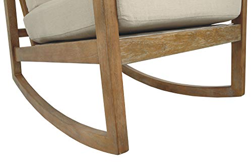 Novelda Coastal Upholstered Accent Chair in Beige